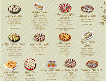 Kanti Sweets menu 