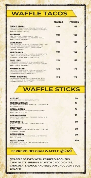 The Waffle House menu 