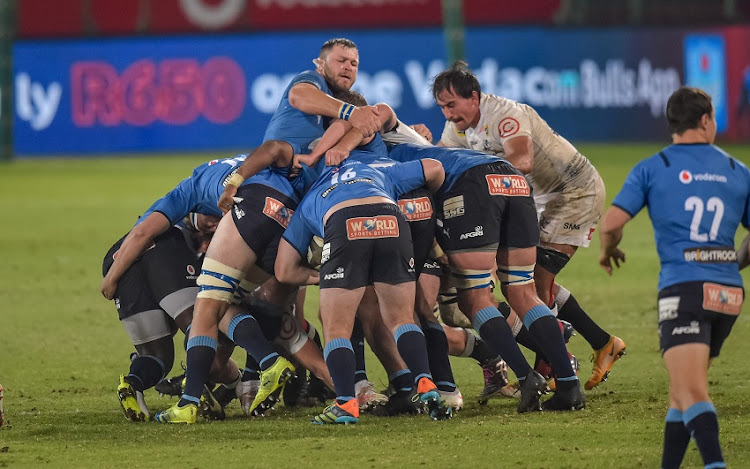 Duane Vermeulen (c) of the Vodacom Bulls during the PRO14 Rainbow Cup SA match between Vodacom Bulls and Cell C Sharks at Loftus Versfeld Stadium on May 15, 2021 in Pretoria, South Africa.