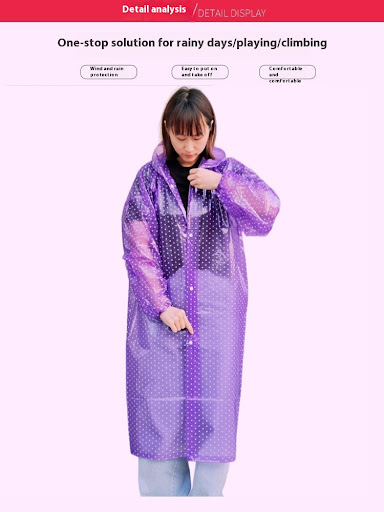 Title 8, Polka Dot Raincoat Long Thickened for Walking T...