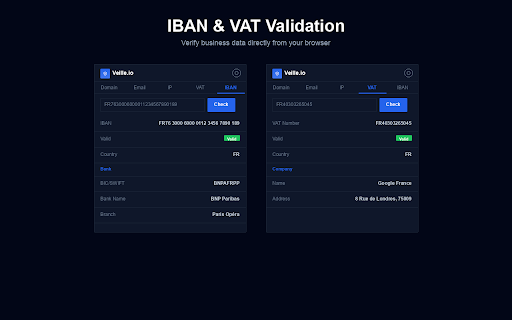 Veille – Email Validator, Domain & IP Checker, VAT & IBAN Lookup screenshot 3