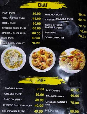 Raj Snacks menu 