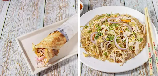 Egg Rolls + Chicken Noodles