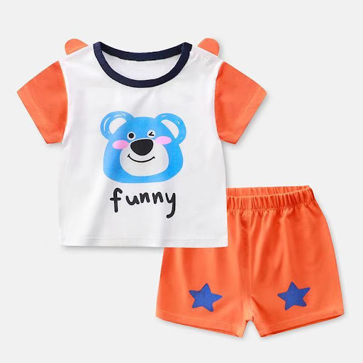 Title 4, Summer short-sleeved shorts suit for children, ...