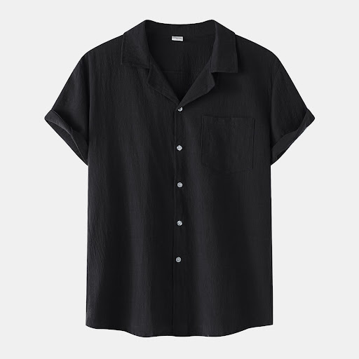 Title 6, Mens Cotton Linen Short Sleeve Shirt Casual Ha...