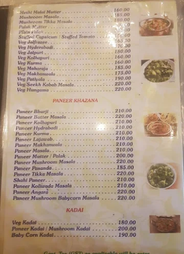 ShriSai Veg Garden menu 