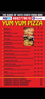 Yum yum pizza King menu 2