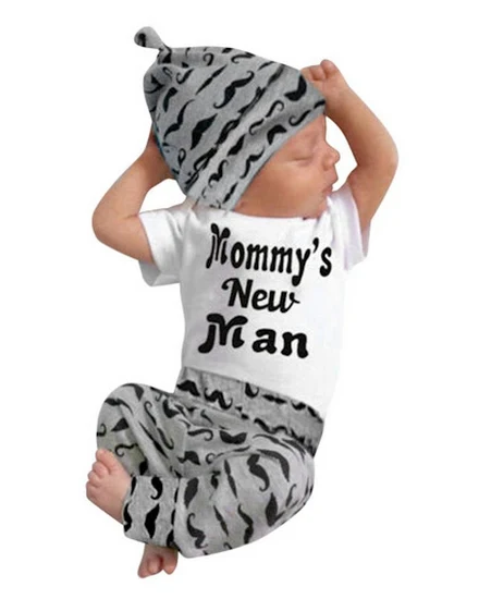 3Pcs Newborn infant Baby Boys Summer Clothes Set New Prin... - 1