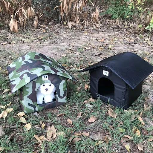 Outdoor Cat House Puppy Kitten Outdoor Shelter Waterproof Pet Cave Insulated Foldable Pet Tent Bed Removable Washable Pe