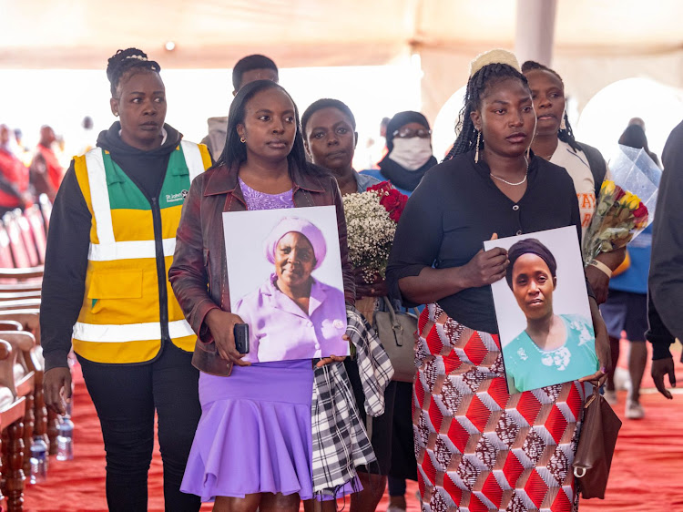 The bereaved at Mor Gas Grounds, Maai Mahiu, Nakuruu county