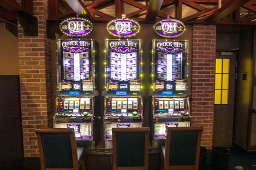 The Quick Hit slot machines in Gatsby's Casino on Ruby Princess.