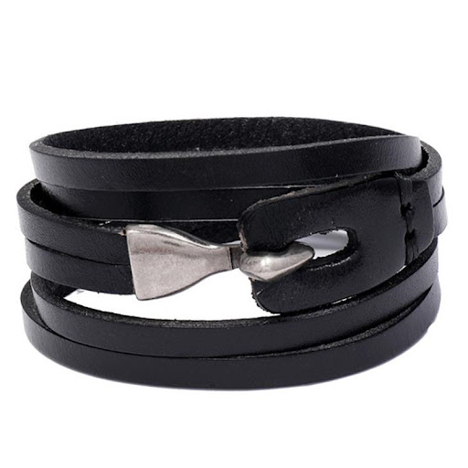 Title 3, Nordic Viking Axe Leather Bracelet Fashion Acce...