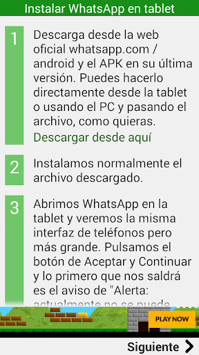 Instalar wasap en tablet