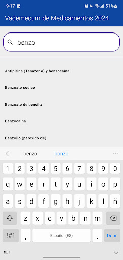 Screenshot Vademecum de medicamentos