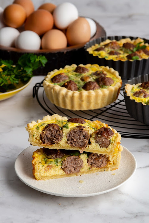 Egg and boerewors tarts.