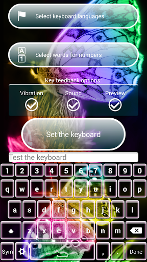 Neon Butterflies Keyboard