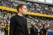 : Romain Folz, head coach of AmaZulu FC during the MTN8 final match between AmaZulu FC and Orlando Pirates at Moses Mabhida Stadium on November 05, 2022 in Durban, South Africa. 