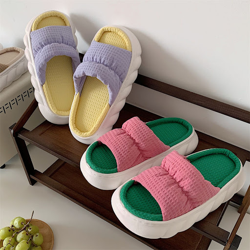 Title 6, Candy colored cotton and hemp slippers for home...