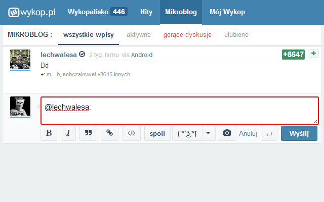 Wykop CanComment