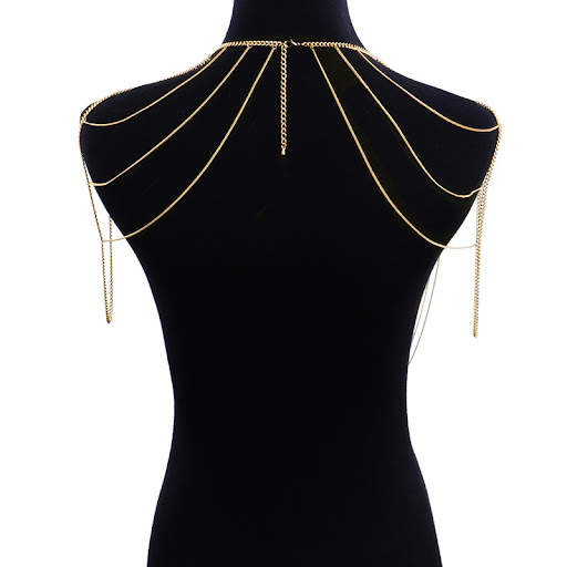 Title 4, Golden Chain Tassel Chest Chain for Men, a styl...