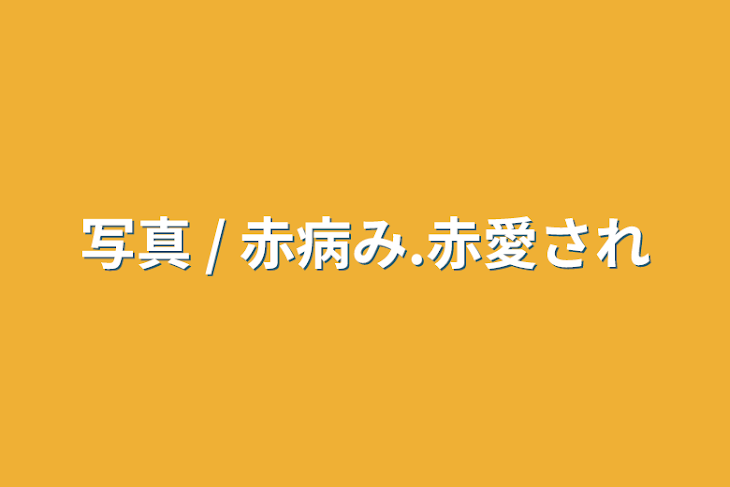 「写真 / 赤病み.赤愛され」のメインビジュアル