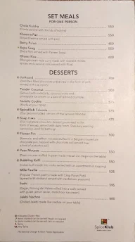 SpiceKlub menu 8