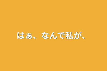 はぁ、なんで私が、