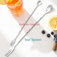 Thìa Bar Pha Chế Inox 2 Đầu - Bar Spoon 32Cm Hoặc 26Cm - Thìa Bar 26Cm - Thìa Bar 32Cm - Thìa Khuấy Cafe