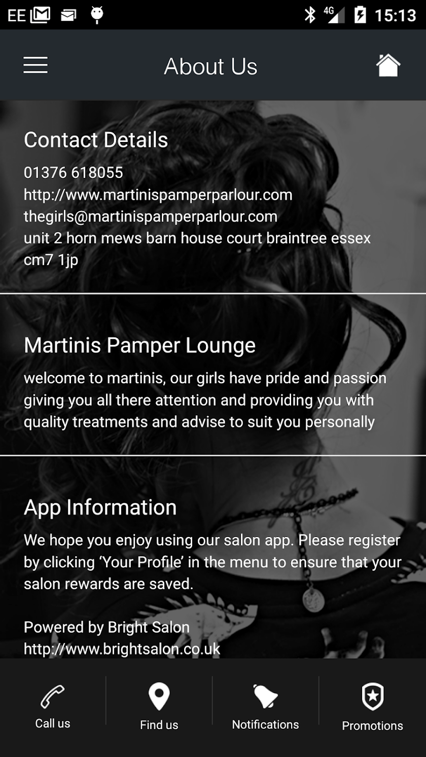 Martinis Pamper Lounge Screen 2
