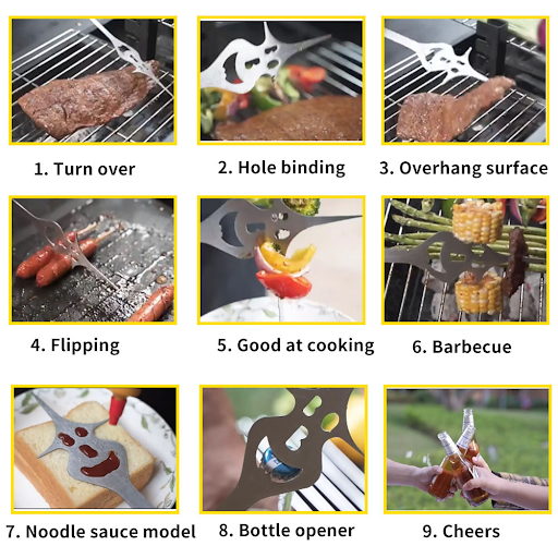 Title 7, Multifunctional 6 in 1 Barbecue Fork Accessorie...