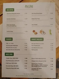 Avoke The Avacado Cafe menu 2