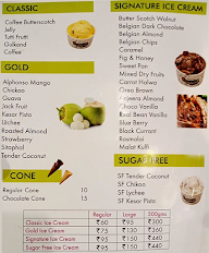 Thanco's Natural Ice Cream menu 1