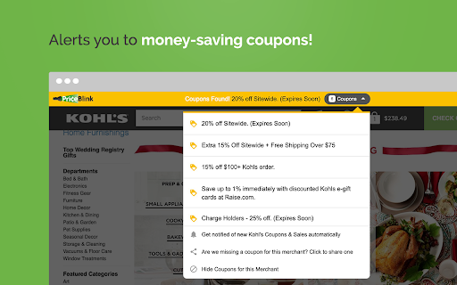 PriceBlink Coupons and Price Comparison