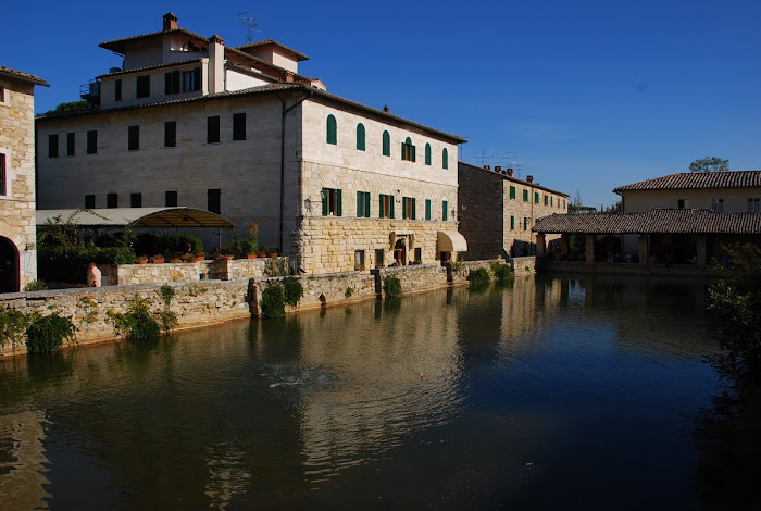 Bagno Vignoni, Ristorante La Terrazza, Palazzo del Rossellino (Albergo Le Terme)