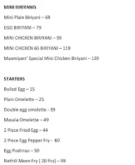 Maamiyar Biriyani menu 3