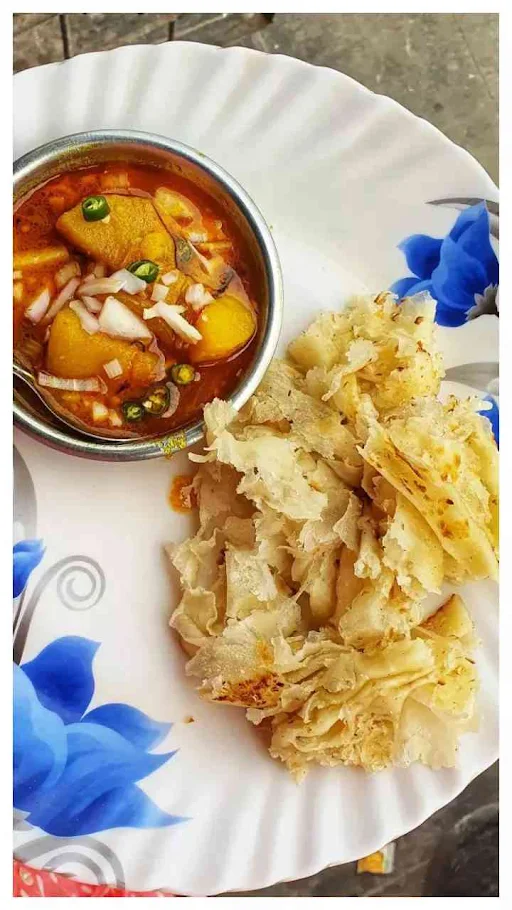 SOK Pitai Porota With Aloo Dum With Salad