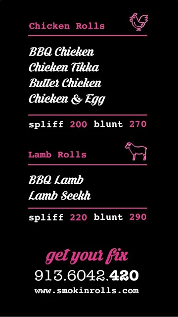 Smokin' Rolls menu 