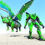 Cover Image of Download Police Flying Rhino Robot Transform Robot Shooting 1.0.3 APK