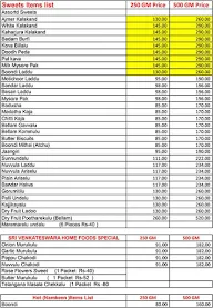 Sri Venkateshwara Home Foods menu 2