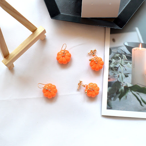 Title 3, Halloween Fun Three-dimensional Pumpkin Earring...