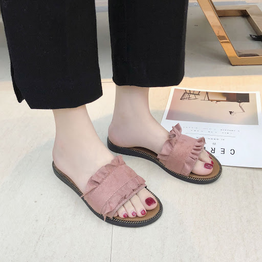 Title 5, Fashionable Fungus Lace Design Slippers Flat He...