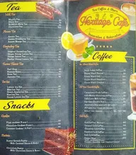 Heritage Cafe menu 1
