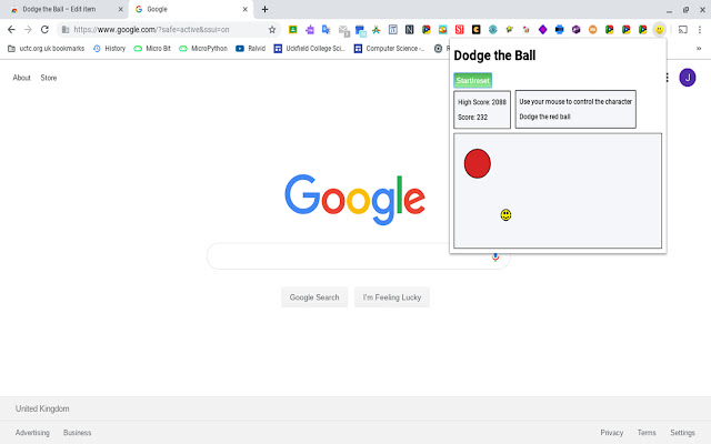 Ball Dodge Game - Avoid The Red Ball chrome extension