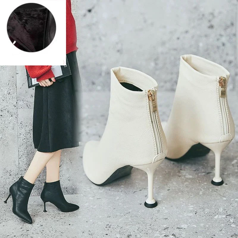Women's Winter Short Boots High Heels Stiletto Stylish and warm short boots with stiletto heels. Perfect footwear for wi
