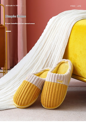 Title 5, Mens Cotton Slippers for Home, Autumn and Wint...