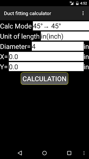 Duct fitting calculator