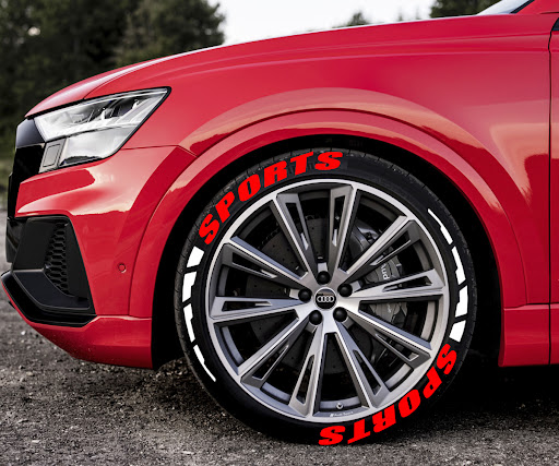 Title 6, Sports Car Motorcycle Tire Letter Stickers PVC ...