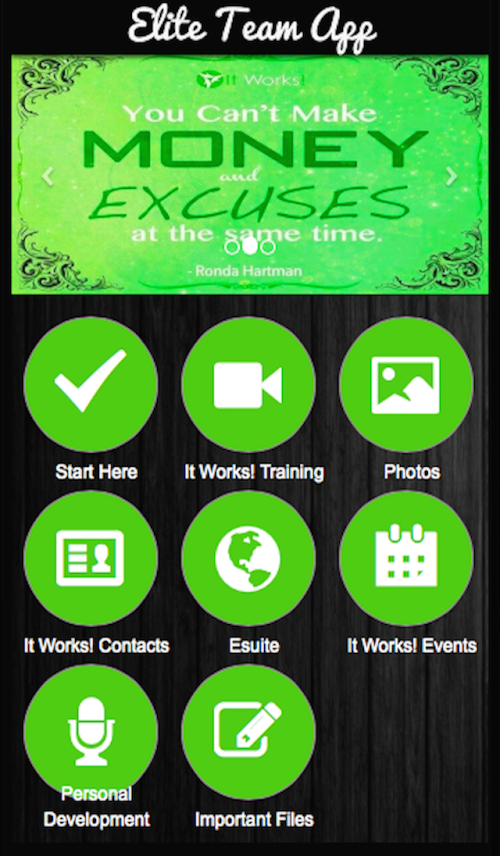 Android application the elite team app screenshort