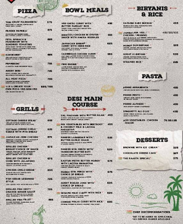 Roasta The Carribbean Lounge menu 