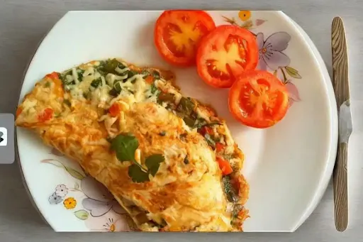 Schezwan Masala Double Egg Cheese Omelette [2 Pav]